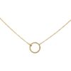 Timeless open circle diamond necklace with a sparkling diamond at the center, set in a minimalist yellow gold design — a refined touch of sophistication for any outfit.