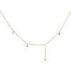 Celestial charm necklace with dangling gold stars and moons, each sparkling with a white diamond — a whimsical and enchanting addition to your jewelry collection.