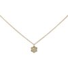 Necklace with a small rounded pendant in yellow and white gold featuring pavé diamonds, displayed on a white background.