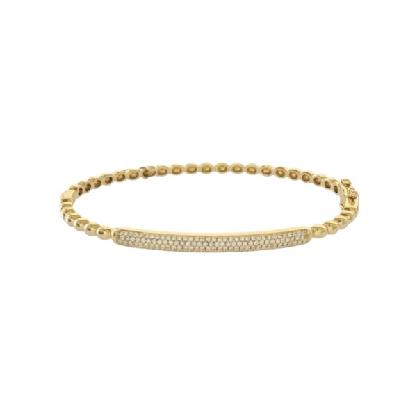 Bangle featuring pave diamonds, creating a sleek and elegant design with a touch of sparkle.