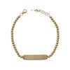Bracelet with a sleek diamond-accented bar plate centered on a delicate beaded chain, blending modern and classic design.