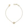 Bracelet featuring a mini Jewish Star charm, adorned with pave diamonds, set in 14K yellow gold for a subtle, meaningful design.